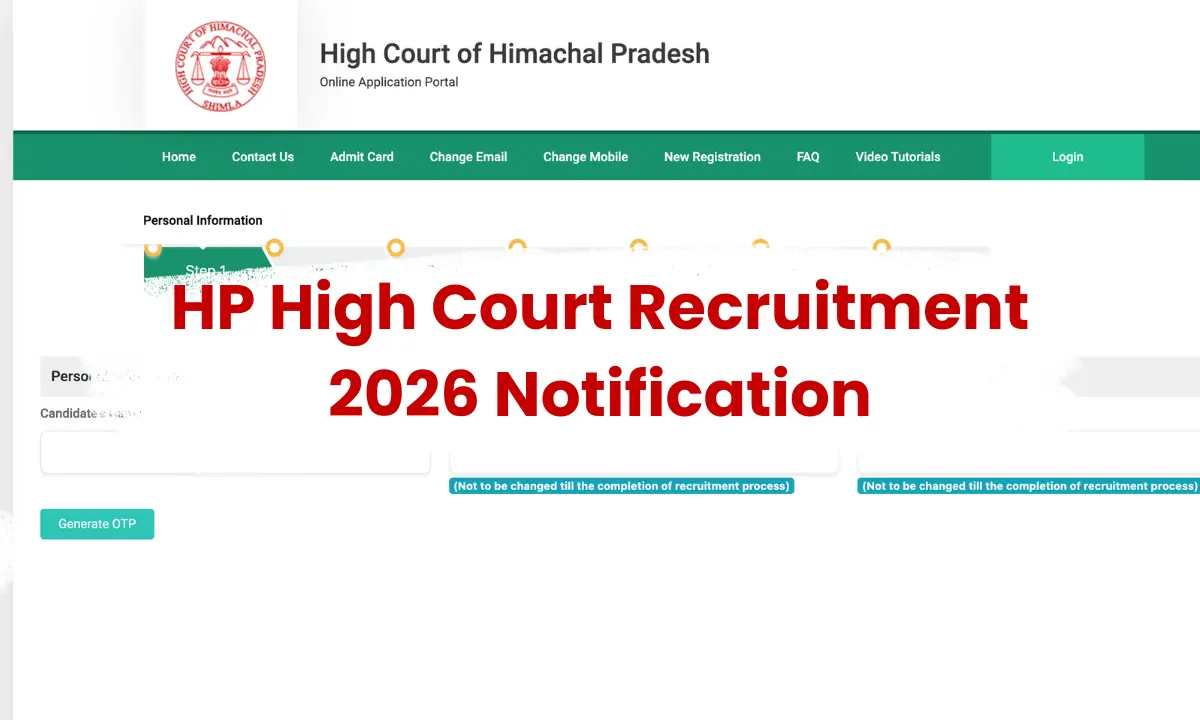 HP High Court Recruitment 2026 Notification: Apply Online for 388 Posts @highcourt.hp.gov.in