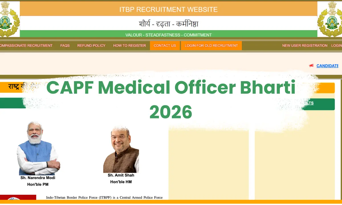 CAPF Medical Officer Bharti 2026: Apply Online for 282 Medical Officer Posts